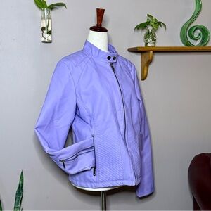 Lavender Moto-Style Jacket – Women’s Size M Fit